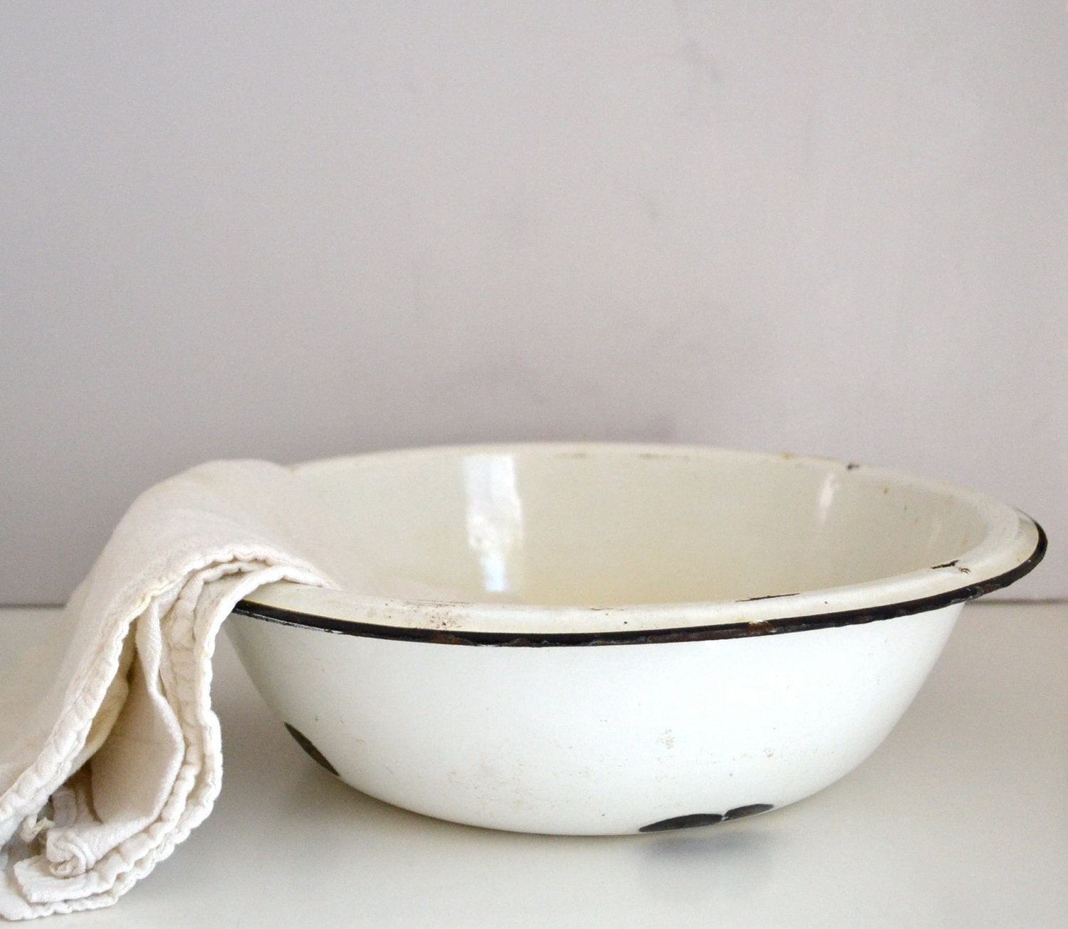 Large French Enamel Basin