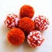 Catnip Pom Pom Cat Toys - Set of Six (Orange and White)