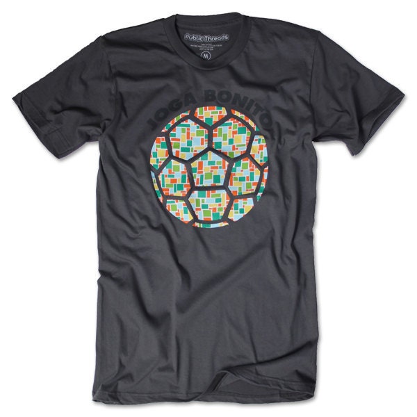 Joga Bonito Soccer Football Futbol T-Shirt - Asphalt - American Apparel