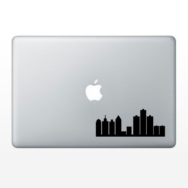 Macbook Detroit City Skyline Sticker Decal