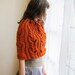 Hand knit Capelet in cadmium Red