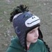 Soft Mohawk Monkey Ear Flap Hat  for Boys / Grey / Green / Cream -NEWBORN - ADULT - Made To Order