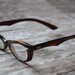 Reserved Vintage Chocolate and Caramel Tortoise Shell Severe Cat Eye Eyeglasses