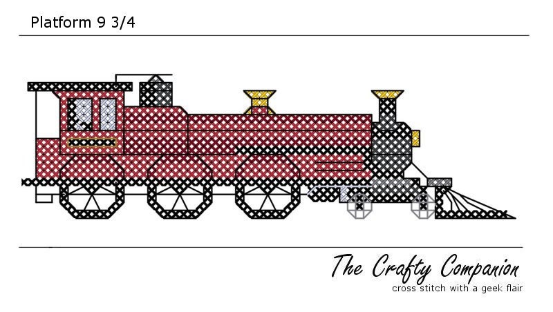 Platform 9 3/4 (Hogwarts Express) Harry Potter inspired cross stitch PDF pattern - INSTANT DOWNLOAD