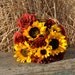 Fall wedding bouquet made of silk flowers.