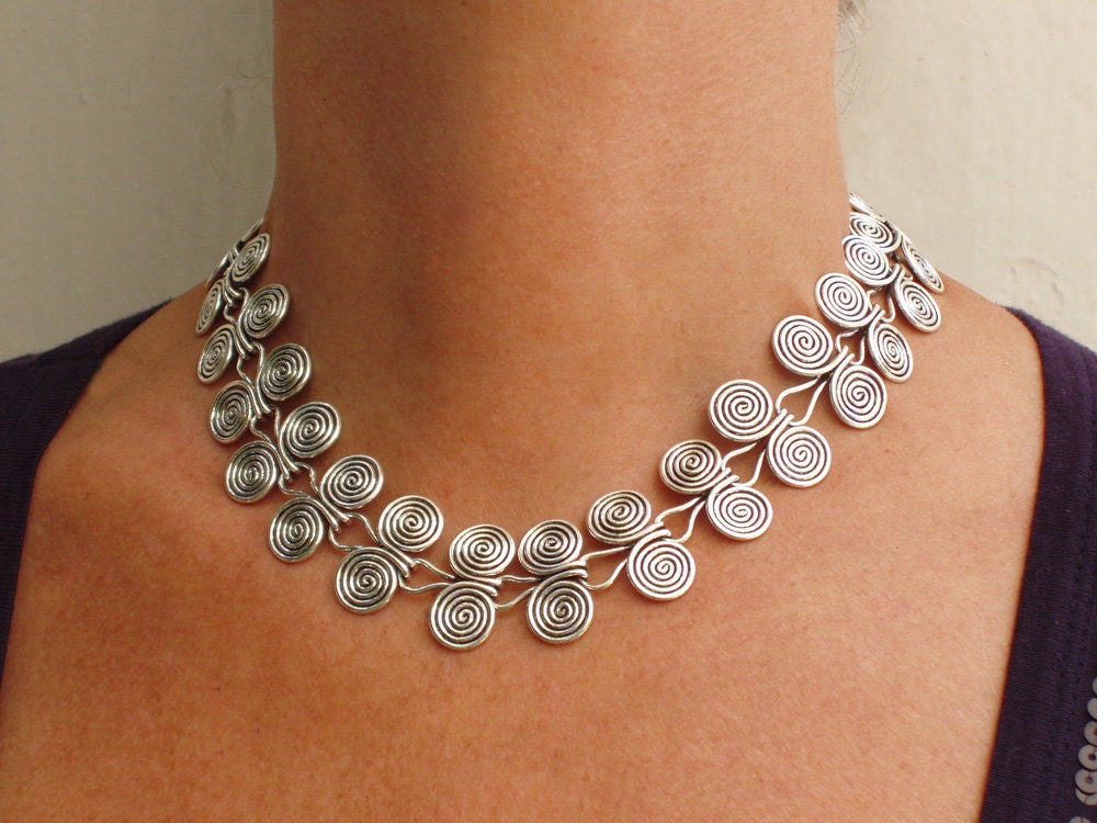 Etruscan Wire swirls Necklace