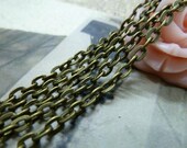 32 Feet  3x4mm Vintage Bronze Plated Brass Twisted CrossChains