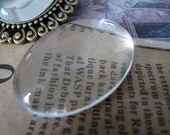 30pcs 30x40mm Clear Glass Transparent Clear Oblate Cabochon Cameo Cover Cabs