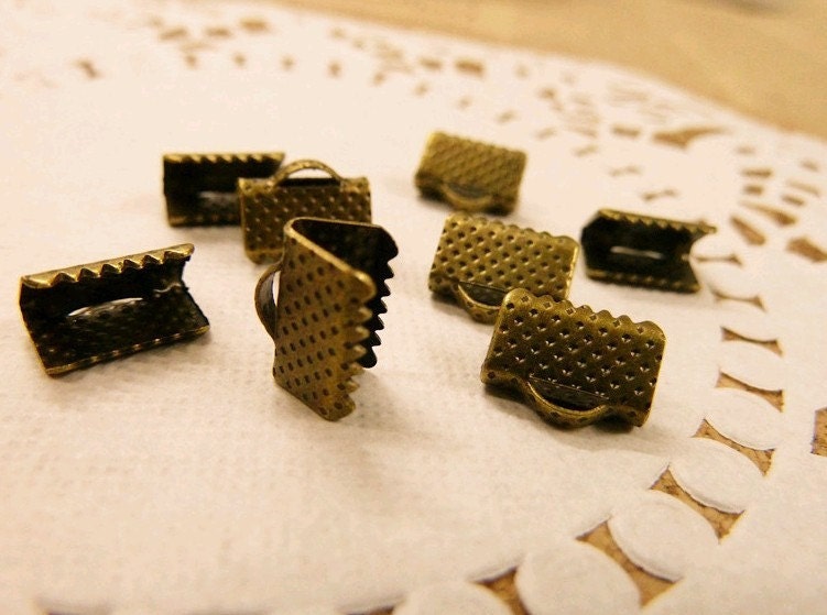 100pcs 10mm Antique Bronze Retro Clip /Buckle For Rope Tape