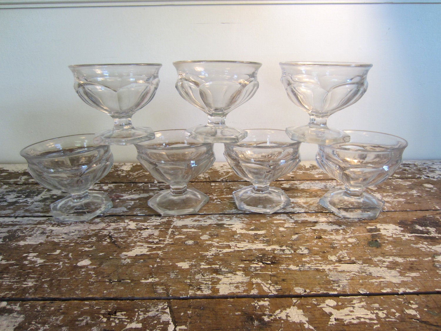 Vintage Ice Cream Dish Footed Dish Glass Ice Cream Dish Sherbert Dish Dessert Dishes