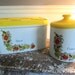 Vintage Bread Box Chenco Bread Box and Cookie Jar Yellow with Veggies