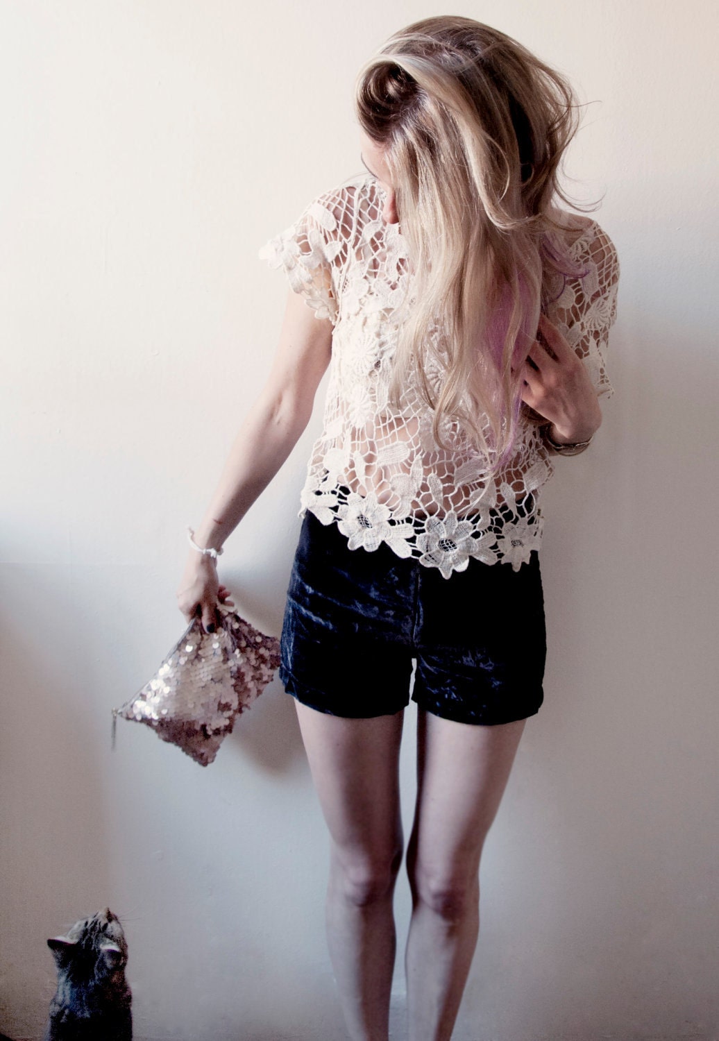 R E S E R V E D For Chelsea R O S E GOLD Sequin Clutch. Neutral Metallic Evening Clutch. Pink Quartz Pouch.
