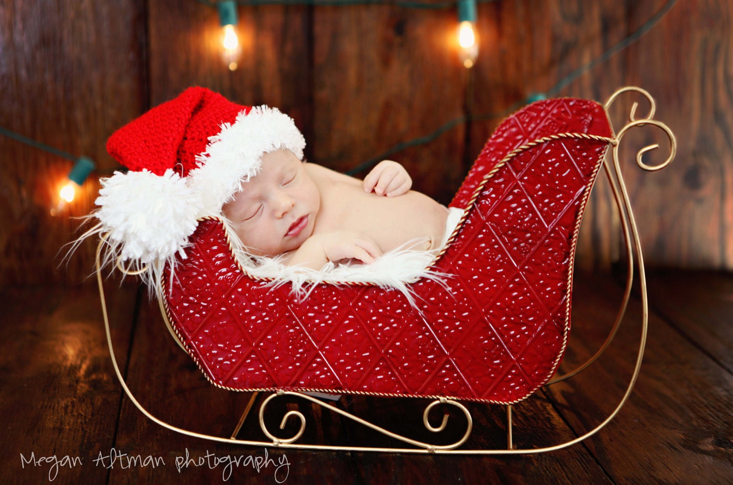 Fuzzy Santa Hat - newborn to 5 years size, customizable to your favorite colors too