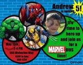 Marvel Heroes Birthday Party Invitation 5 Options Available- Digital File