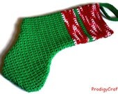 Crocheted Christmas Stocking, Wall Hanging