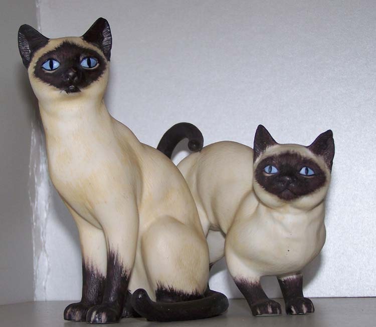 Collectible Porcelain Cat Figurines: Andrea by Sadek Siamese Cat