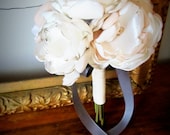 Bridesmaid Satin Floral Bouquet in Shades of Ivory and Champagne