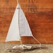 drift wood sailboat table number decoration