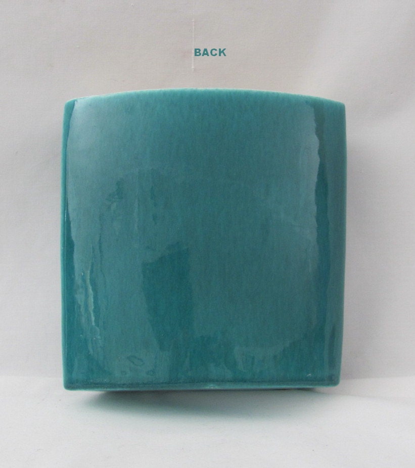 Vintage Aqua Ceramic Four Sided Arched Vase - Really Rightfully Retro