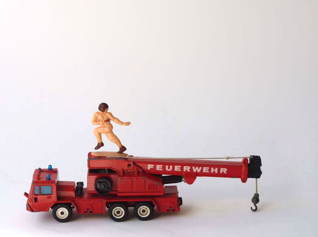 Red Fire Engine, Feuerwehr made in Germany, winch with hook by Tragkraft