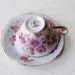 Royal Sutherland Pink Roses Cup and Saucer, Staffordshire Bone China