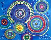 Original Acrylic Painting Wild Crazy Funky Doodle