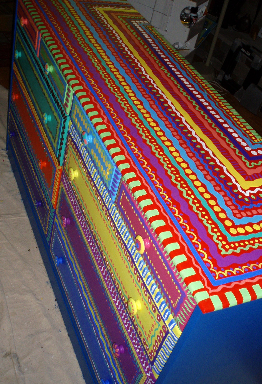 Hand Painted Furniture- Dresser With Ten Drawers