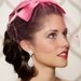 Pink Bow Cocktail Hat, Derby Hat, Birdcage Veil Bridal Head Piece 1940 Vintage - One of a Kind - ELISE PINK