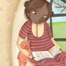 Digital print of a children illustration- "Reading by the window"