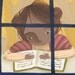 Children illustration print art - "Reading at night"
