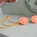 Large Tangerine Flower Triple Gold Chain Ear Cuff (Pair)