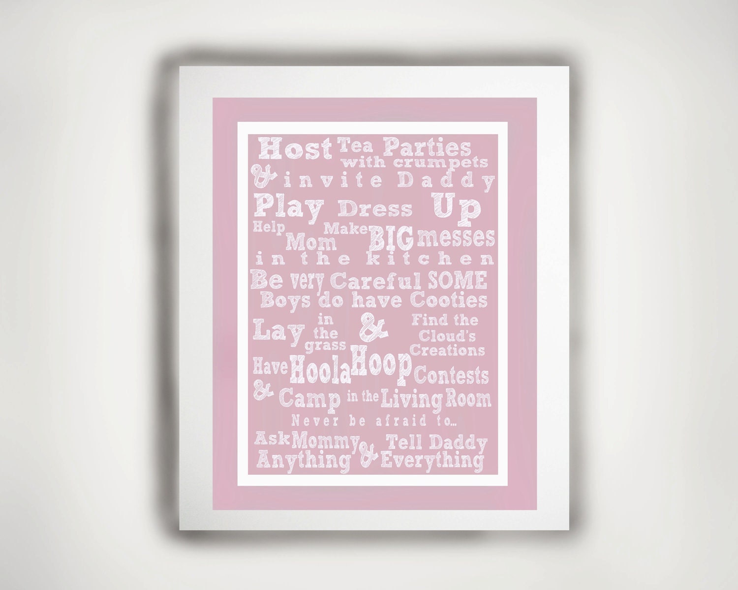 Nursery Art - Typography - Advice Print-Girl-11x14