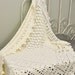 Crochet Baby Blanket - Cream Lacy Heirloom Blanket - READY TO SHIP