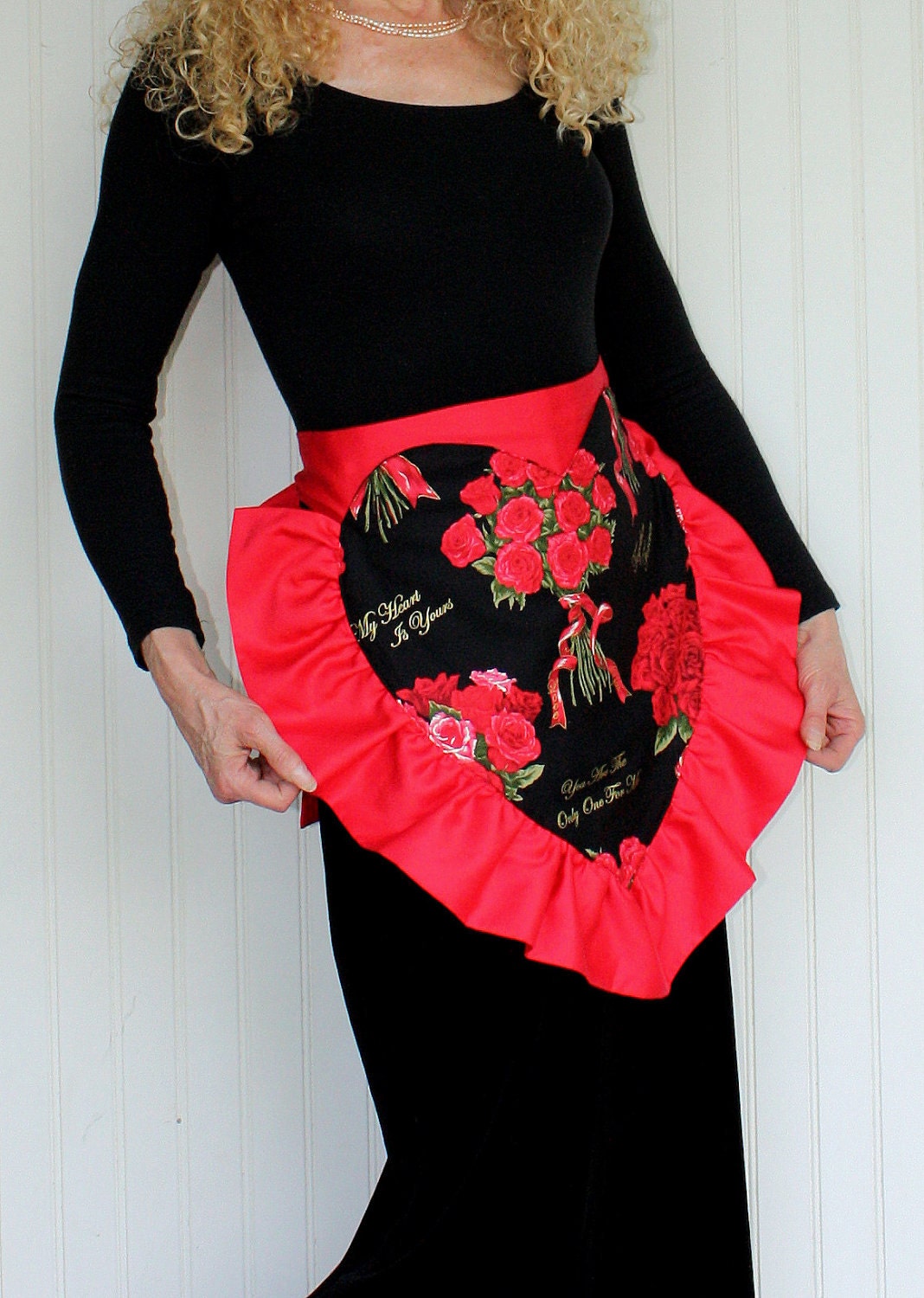 Vintage Heart Apron, Romancing the Rose
