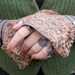 JULES - Fingerless Gloves in Gray Wool with Vintage Lace Cuffs and Pearl Buttons Steampunk Victorian