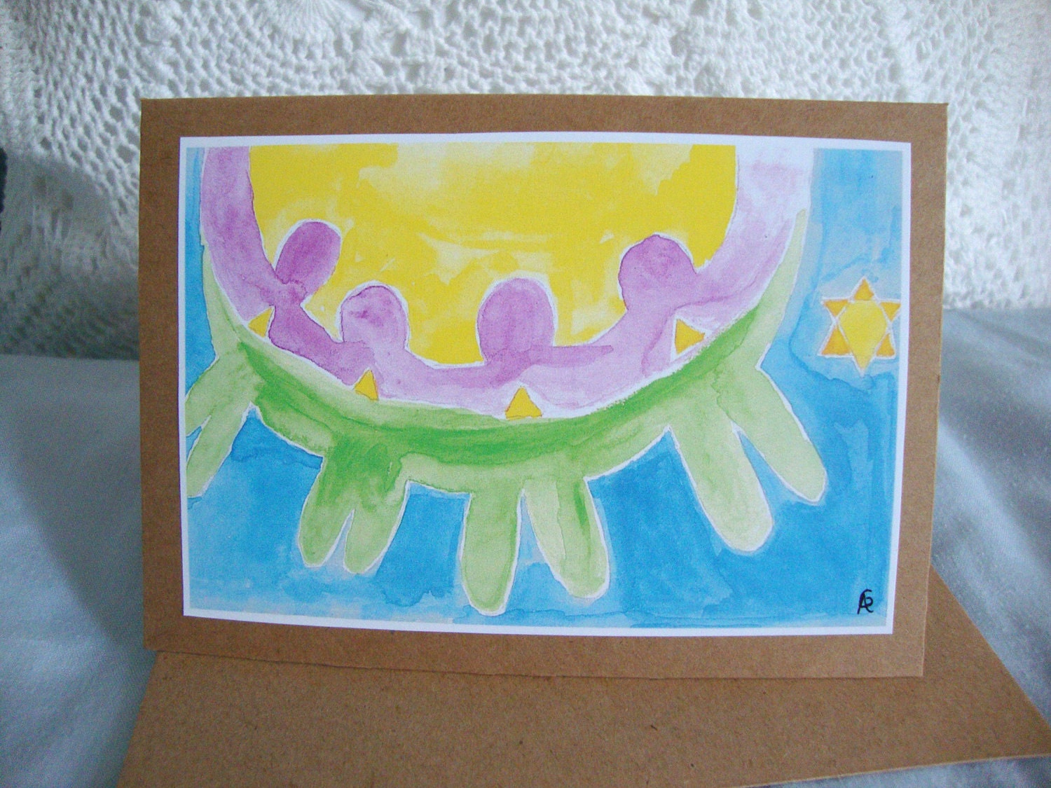 Art Print Eco Greeting Card - 'Universal Guidance' Note card