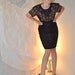 Vintage Black Beaded Floral Sequin Dress - M