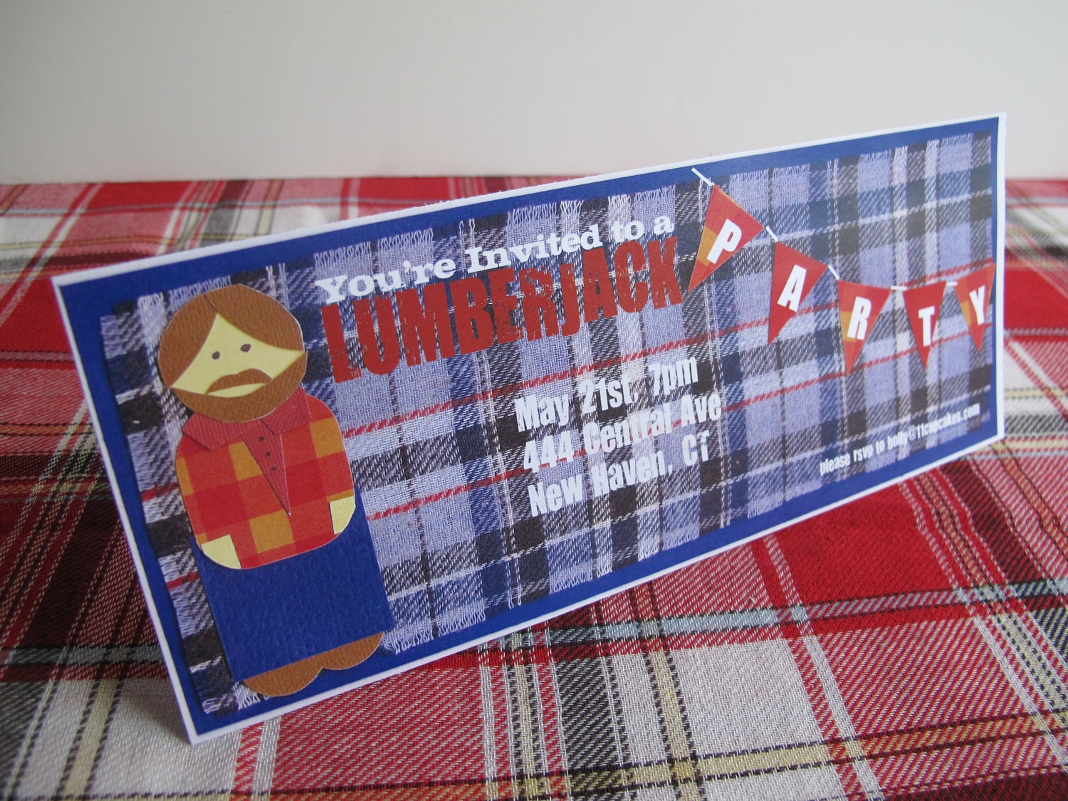CUSTOMIZED Lumberjack Party Invitation, PDF