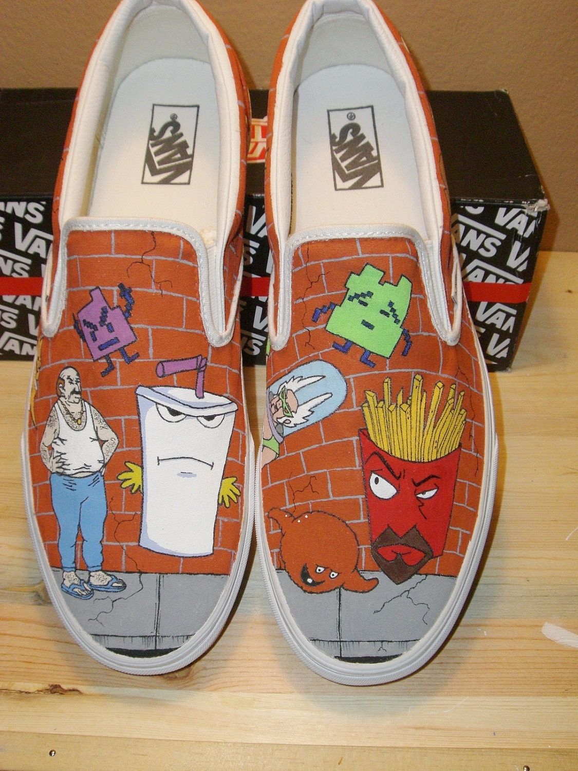 Handpainted Super AquaTeen Hunger Force Shoes (VANS)
