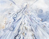 Winter Light: Snow Ice Fairy Fantasy Art Blank 5x7 Card