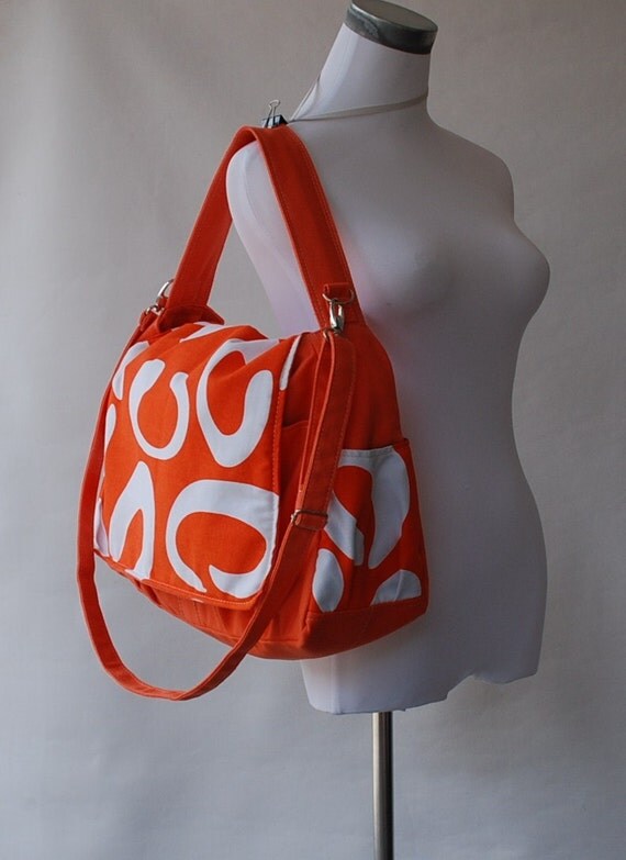 CHRISTMAS SALE - 20% Off - Picoral Orange C (Water Resistant) Laptop / School / Travel / Shoulder / Messenger / Diaper bag / Women