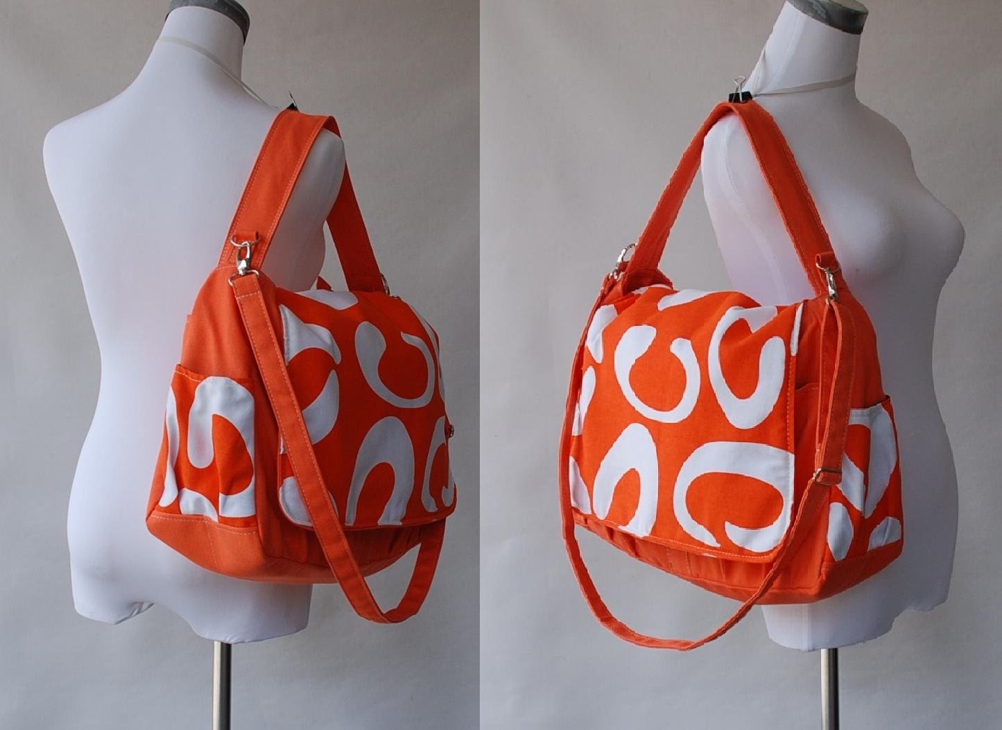 CHRISTMAS SALE - 20% Off - Picoral Orange C (Water Resistant) Laptop / School / Travel / Shoulder / Messenger / Diaper bag / Women