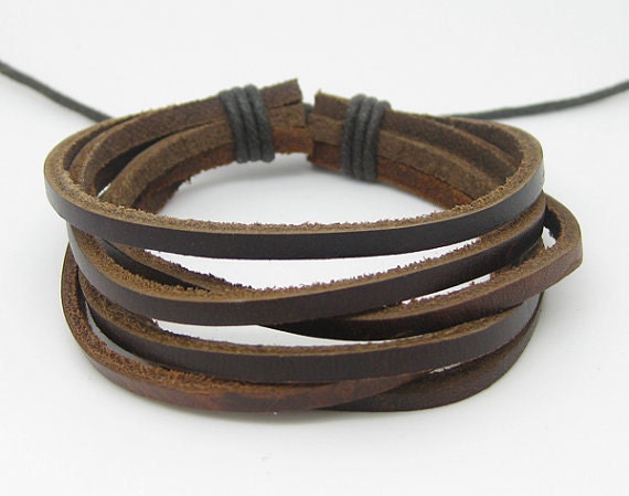 Jewelry bangle leather bracelet men bracelet women bracelet unisex bracelet simple bracelet made of brown leather  1SZ-LH-032