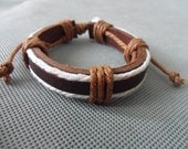 unisex bracelet Jewelry  Bangle fashion gift  Adjustable Leathers and cotton Ropes  Bracelet Cuff  SH-013
