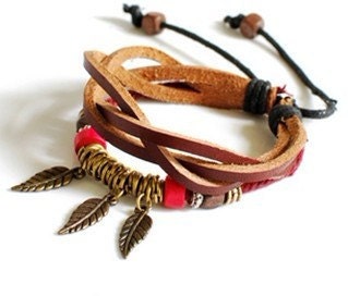 jewelry bangle leather bracelet woven bracelet men bracelet women bracelet made of leather ,silver ,wood beads metal bracelet SH-01022256