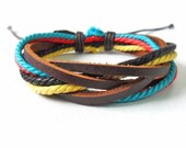 jewelry bangle leather bracelet woven bracelet ropes bracelet men bracelet women bracelet with leather and ropes woven SH-0224
