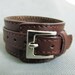 Jewelry bangle buckle bracelet leather bracelet men bracelet women bracelet made of brown leather and metal buckle cuff 1SZ-LH-228