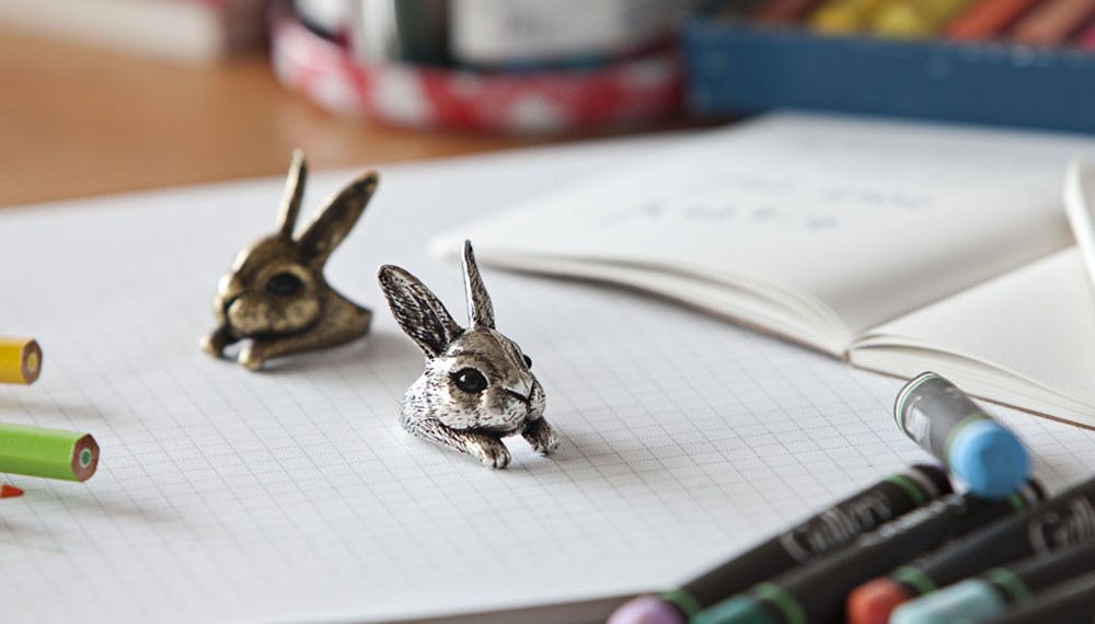 YaciKopo Metal handmade Bunny ring (open ring)