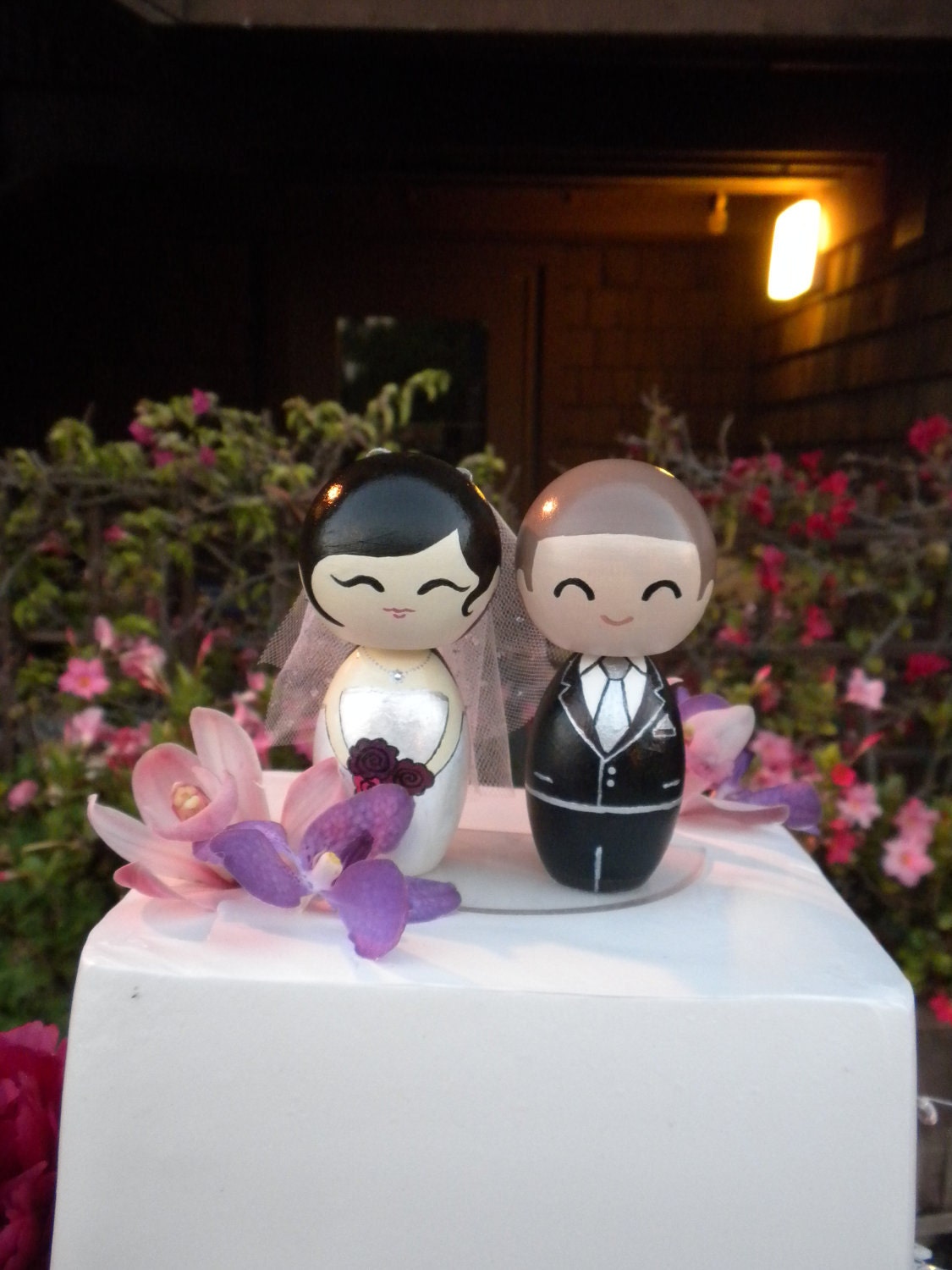 Custom Handmade Wedding Kokeshi Doll Cake Toppers