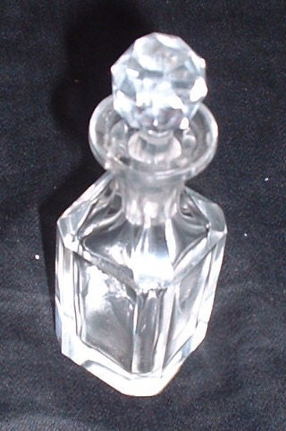 edwardian small cut glass perfume bottle